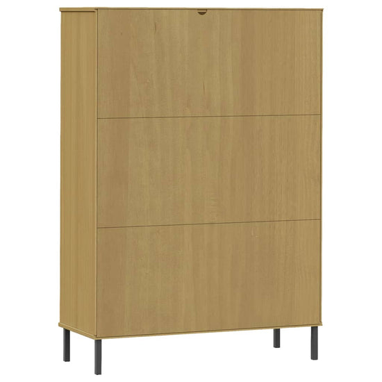 Boekenkast met metalen poten OSLO 90x35x128,5 cm hout bruin MeubelReus