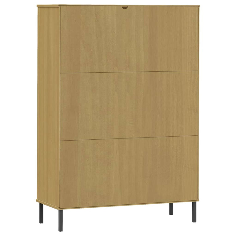 Boekenkast met metalen poten OSLO 90x35x128,5 cm hout bruin MeubelReus
