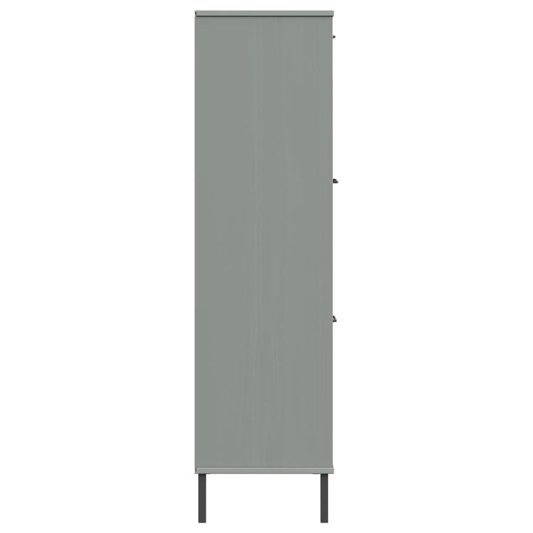 Boekenkast met metalen poten OSLO 90x35x128,5 cm hout grijs MeubelReus