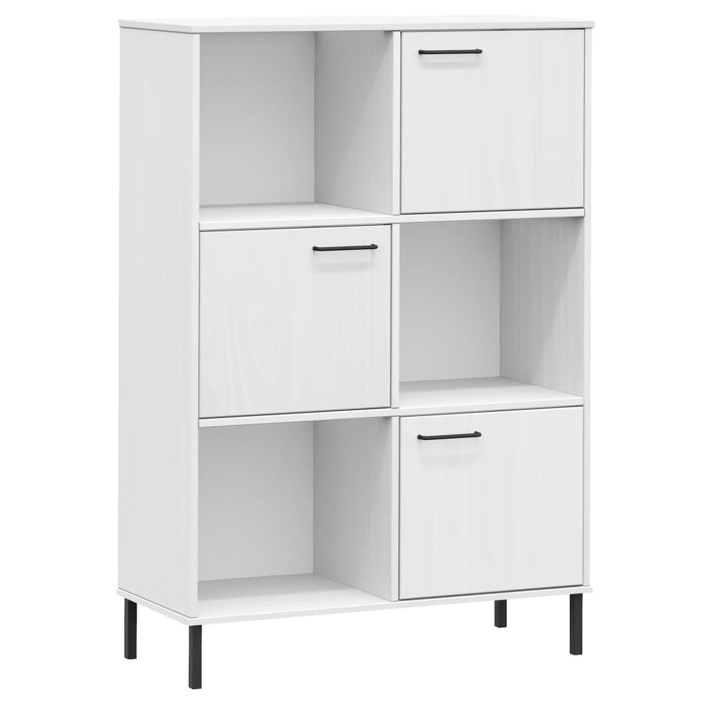 Boekenkast met metalen poten OSLO 90x35x128,5 cm hout wit MeubelReus