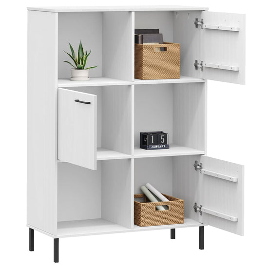 Boekenkast met metalen poten OSLO 90x35x128,5 cm hout wit MeubelReus