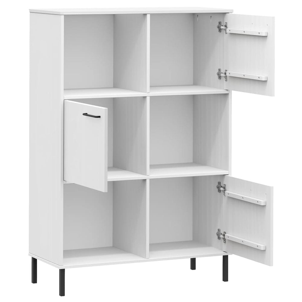 Boekenkast met metalen poten OSLO 90x35x128,5 cm hout wit MeubelReus