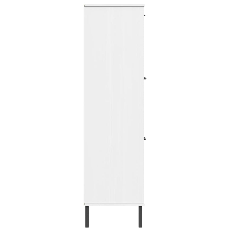 Boekenkast met metalen poten OSLO 90x35x128,5 cm hout wit MeubelReus