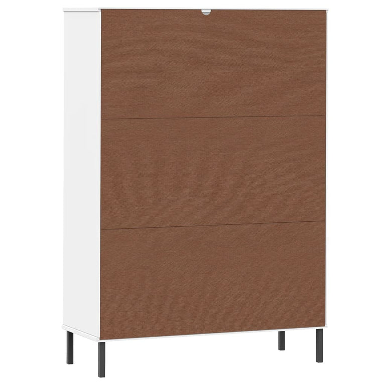 Boekenkast met metalen poten OSLO 90x35x128,5 cm hout wit MeubelReus