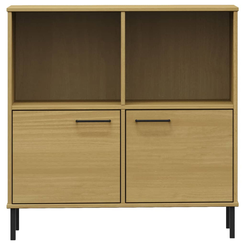 Boekenkast met metalen poten OSLO 90x35x90,5 cm hout bruin MeubelReus