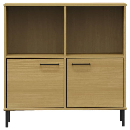 Boekenkast met metalen poten OSLO 90x35x90,5 cm hout bruin MeubelReus