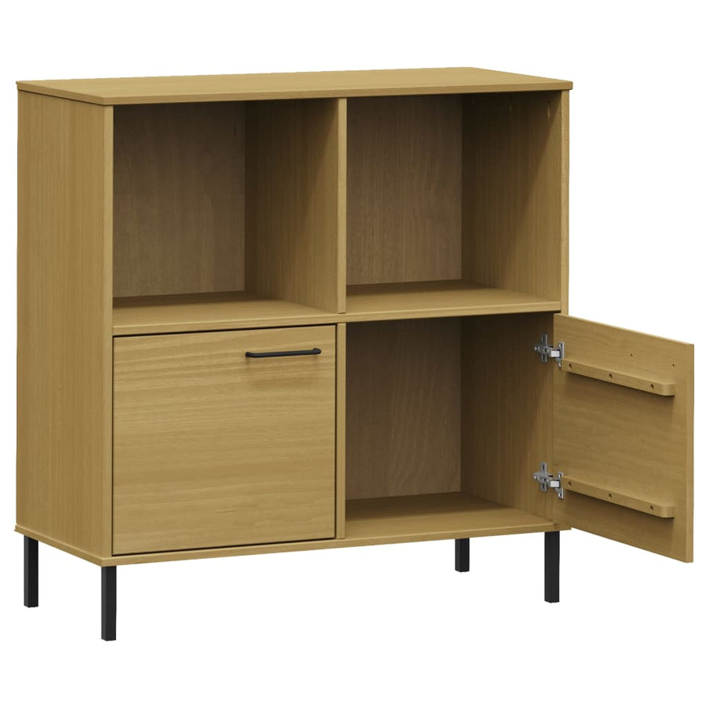 Boekenkast met metalen poten OSLO 90x35x90,5 cm hout bruin MeubelReus