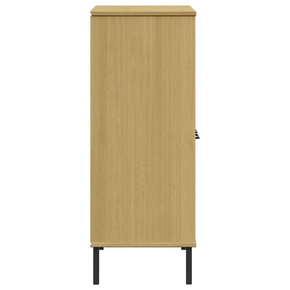 Boekenkast met metalen poten OSLO 90x35x90,5 cm hout bruin MeubelReus