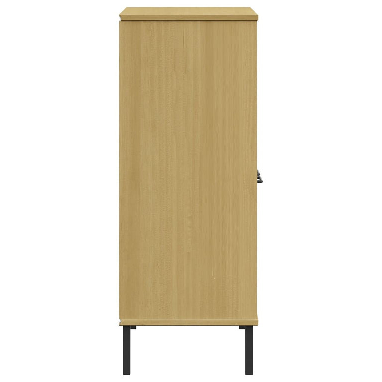 Boekenkast met metalen poten OSLO 90x35x90,5 cm hout bruin MeubelReus