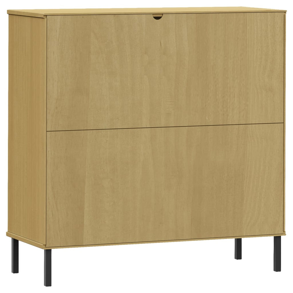 Boekenkast met metalen poten OSLO 90x35x90,5 cm hout bruin MeubelReus