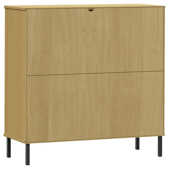 Boekenkast met metalen poten OSLO 90x35x90,5 cm hout bruin MeubelReus