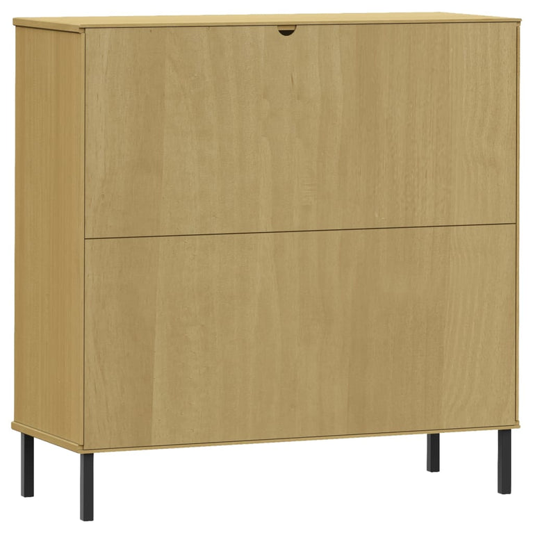 Boekenkast met metalen poten OSLO 90x35x90,5 cm hout bruin MeubelReus