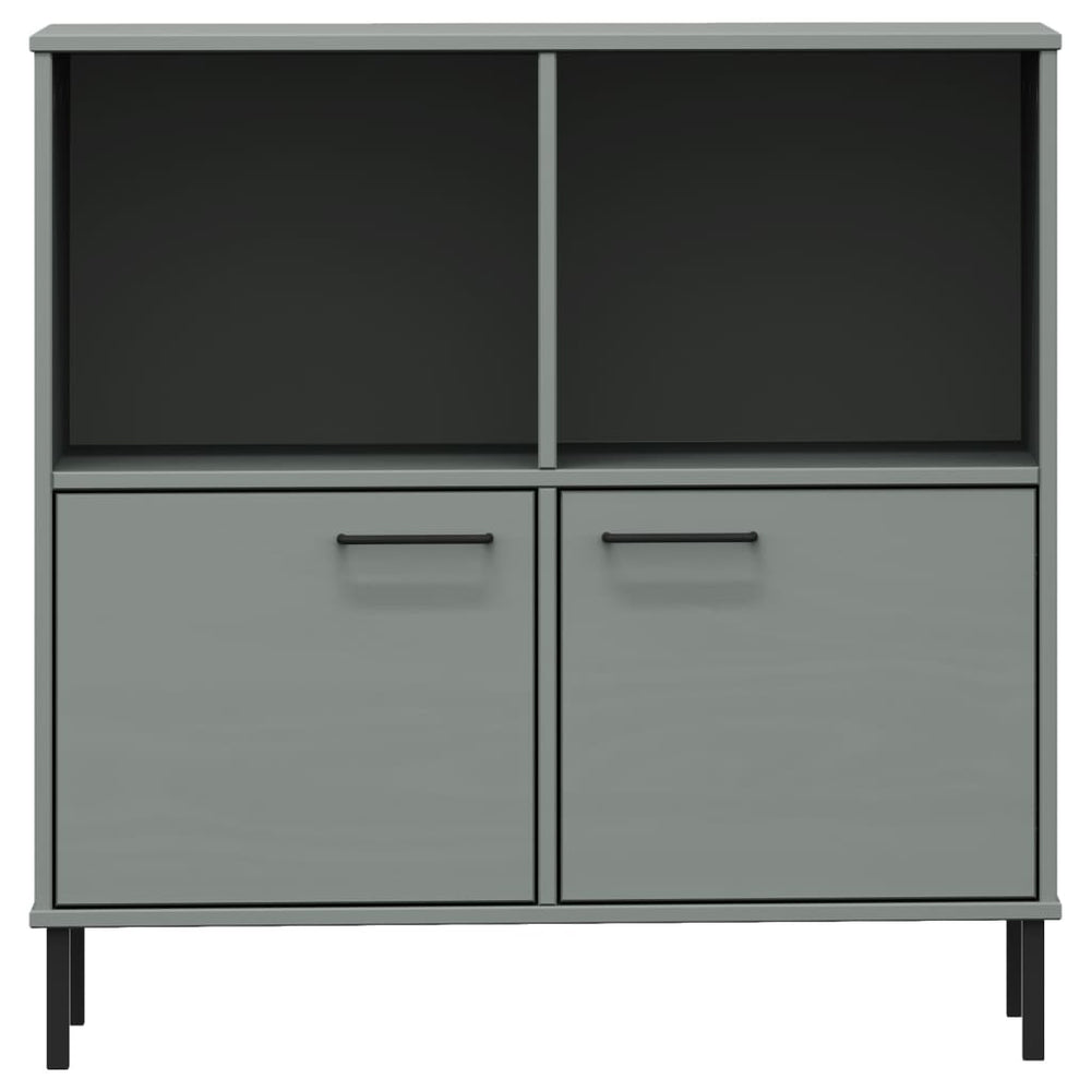 Boekenkast met metalen poten OSLO 90x35x90,5 cm hout grijs MeubelReus