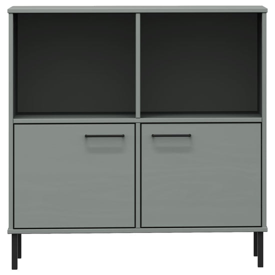 Boekenkast met metalen poten OSLO 90x35x90,5 cm hout grijs MeubelReus