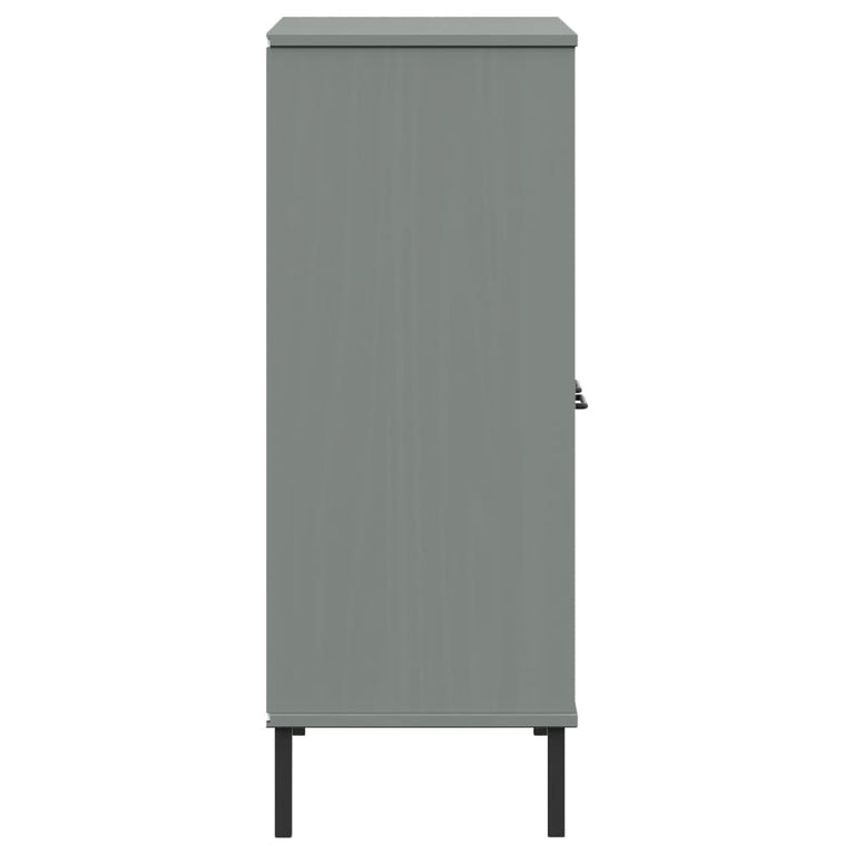 Boekenkast met metalen poten OSLO 90x35x90,5 cm hout grijs MeubelReus