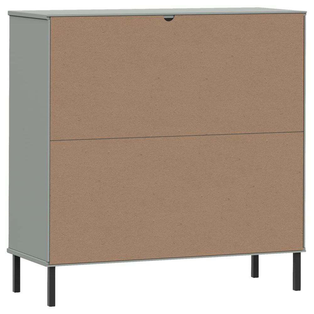 Boekenkast met metalen poten OSLO 90x35x90,5 cm hout grijs MeubelReus