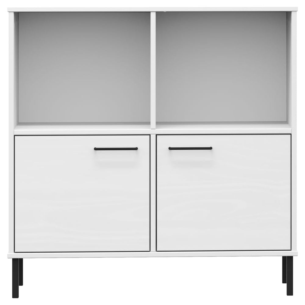 Boekenkast met metalen poten OSLO 90x35x90,5 cm hout wit MeubelReus