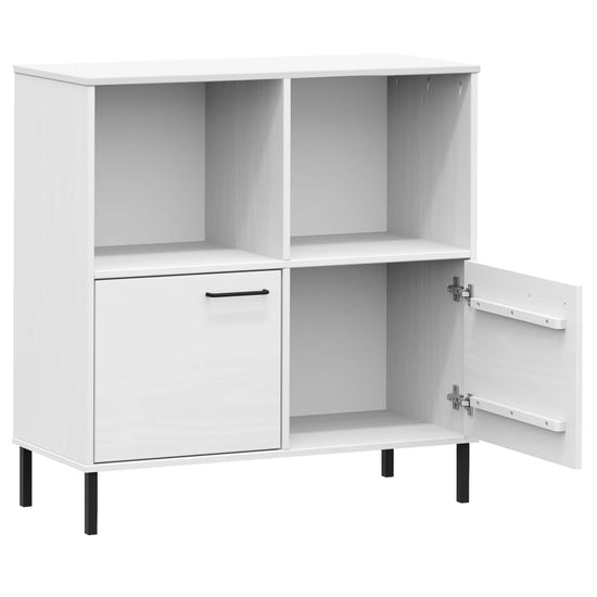 Boekenkast met metalen poten OSLO 90x35x90,5 cm hout wit MeubelReus