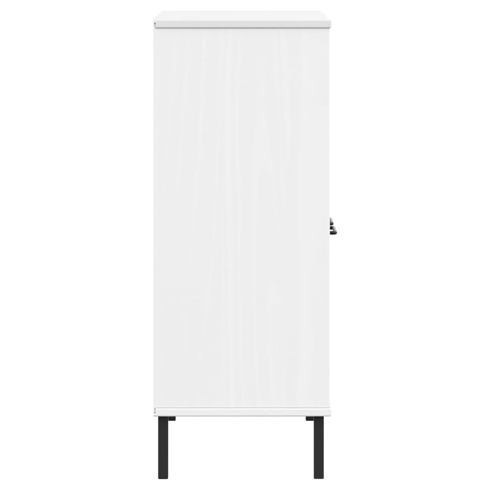 Boekenkast met metalen poten OSLO 90x35x90,5 cm hout wit MeubelReus
