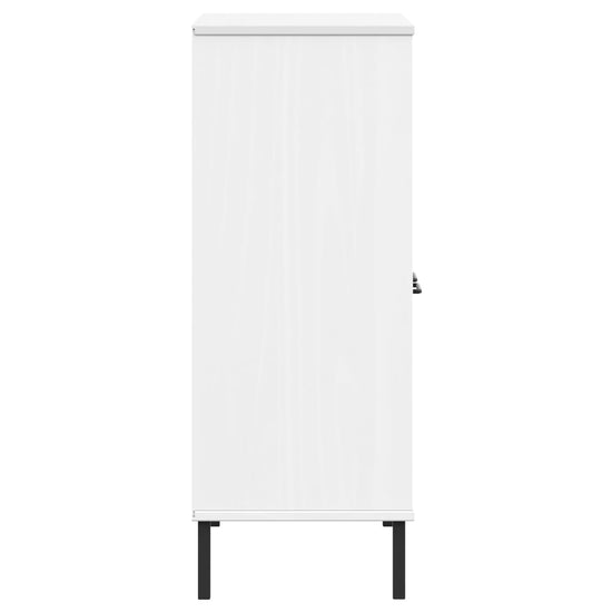 Boekenkast met metalen poten OSLO 90x35x90,5 cm hout wit MeubelReus