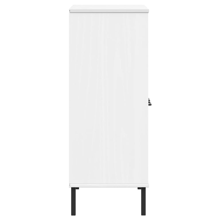 Boekenkast met metalen poten OSLO 90x35x90,5 cm hout wit MeubelReus