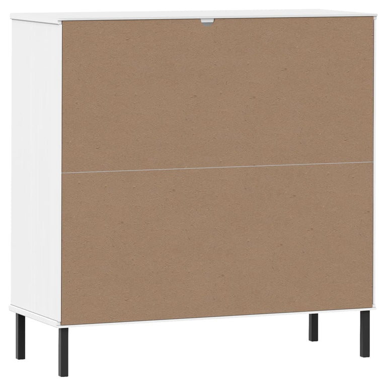 Boekenkast met metalen poten OSLO 90x35x90,5 cm hout wit MeubelReus