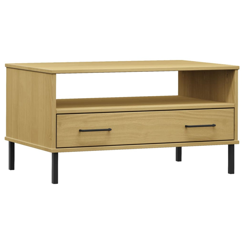 Salontafel met metalen poten OSLO 85x50x45 cm hout bruin MeubelReus