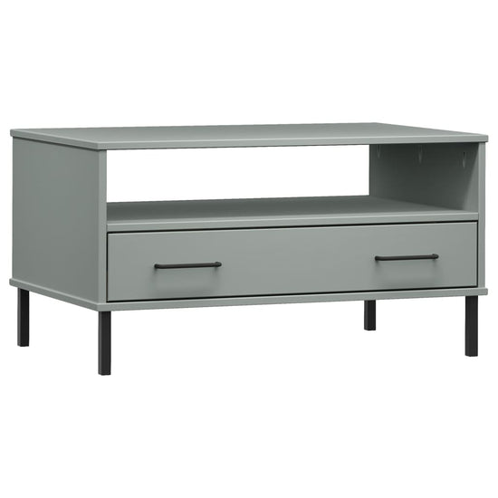 Salontafel met metalen poten OSLO 85x50x45 cm hout grijs MeubelReus