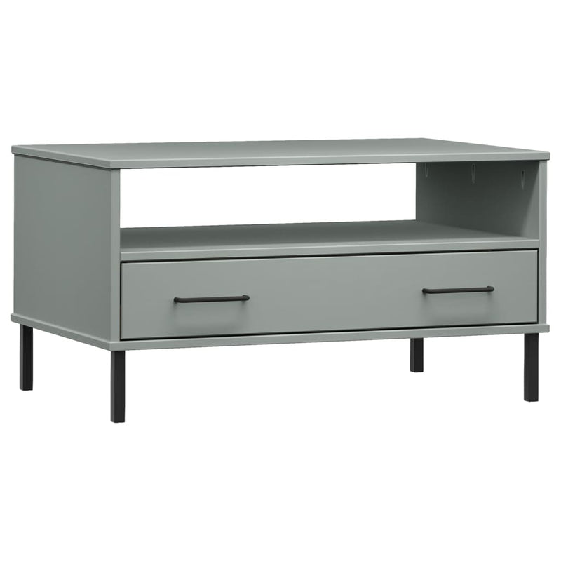 Salontafel met metalen poten OSLO 85x50x45 cm hout grijs MeubelReus