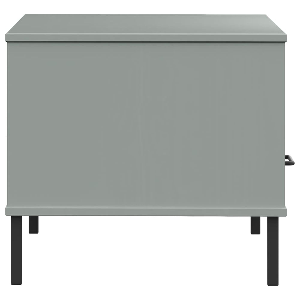Salontafel met metalen poten OSLO 85x50x45 cm hout grijs MeubelReus
