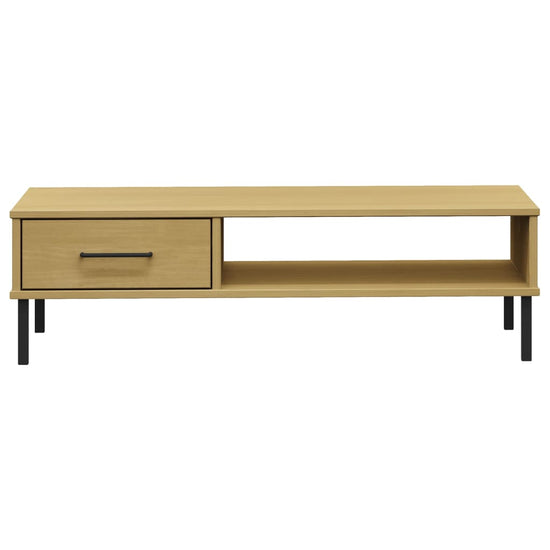 Salontafel met metalen poten OSLO massief grenenhout bruin MeubelReus