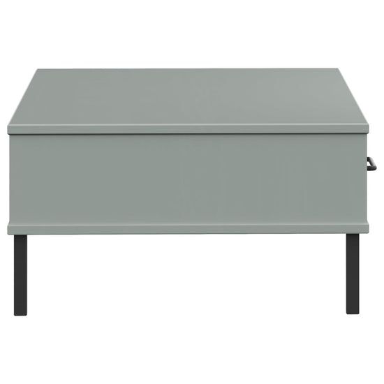 Salontafel met metalen poten OSLO massief grenenhout grijs MeubelReus