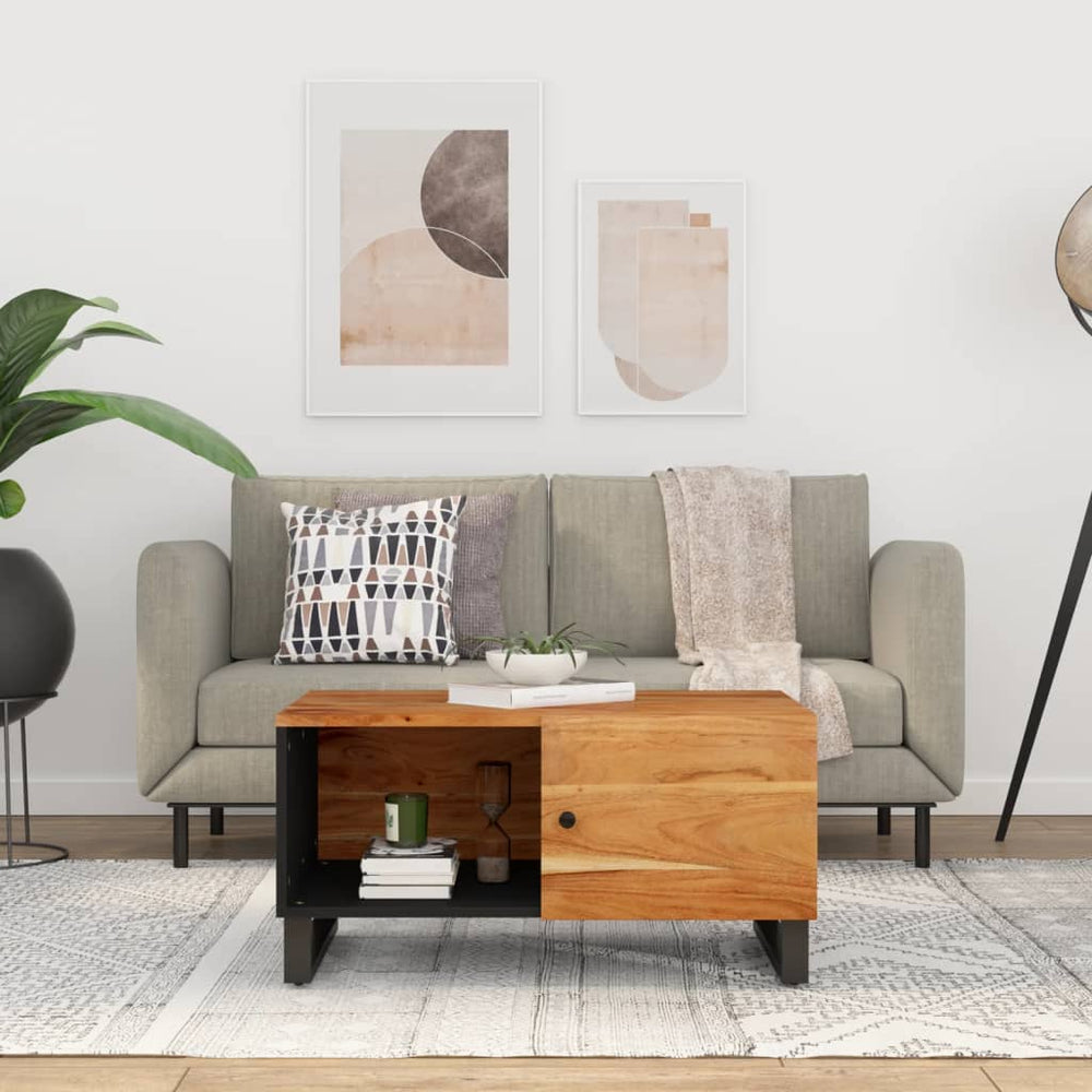 Salontafel 80x50x40 cm massief acaciahout en bewerkt hout MeubelReus