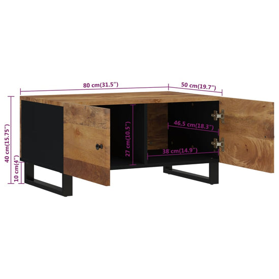 Salontafel 80x50x40 cm massief mangohout en bewerkt hout MeubelReus