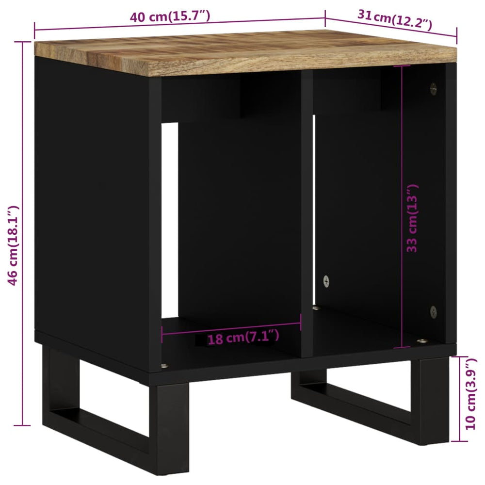 Bijzettafel 40x31x46 cm massief mangohout en bewerkt hout MeubelReus