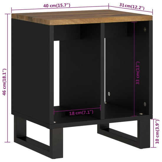Bijzettafel 40x31x46 cm massief mangohout en bewerkt hout MeubelReus