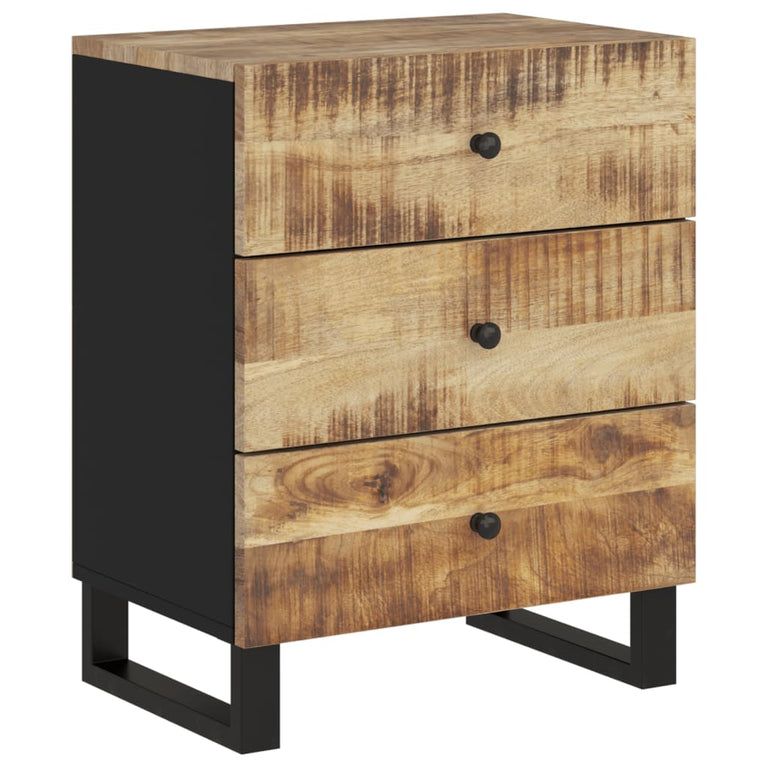 Nachtkastje 50x33x62 cm massief mangohout en bewerkt hout MeubelReus