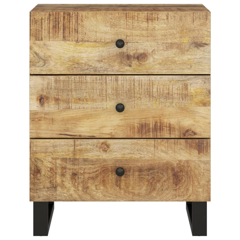 Nachtkastje 50x33x62 cm massief mangohout en bewerkt hout MeubelReus