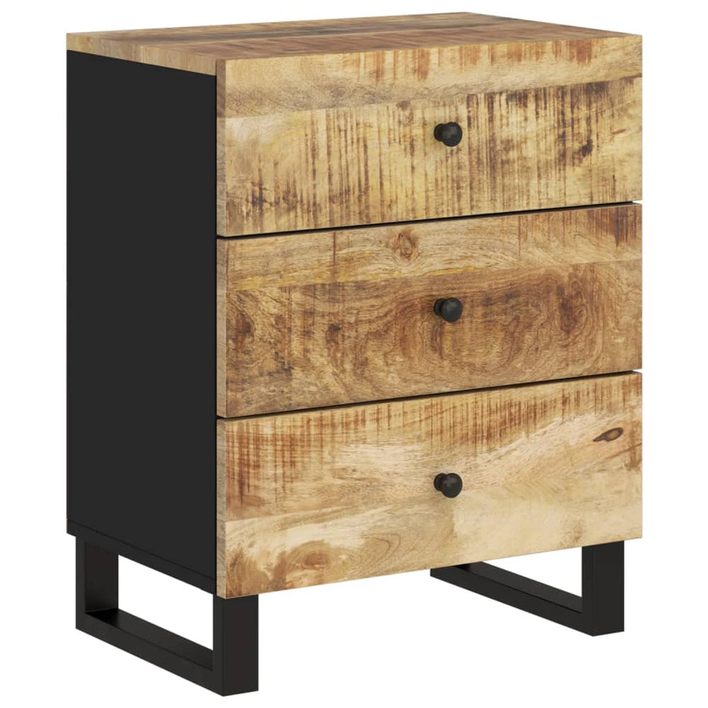 Nachtkastje 50x33x62 cm massief mangohout en bewerkt hout MeubelReus