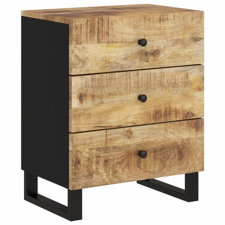 Nachtkastje 50x33x62 cm massief mangohout en bewerkt hout MeubelReus