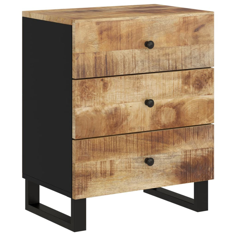 Nachtkastje 50x33x62 cm massief mangohout en bewerkt hout MeubelReus