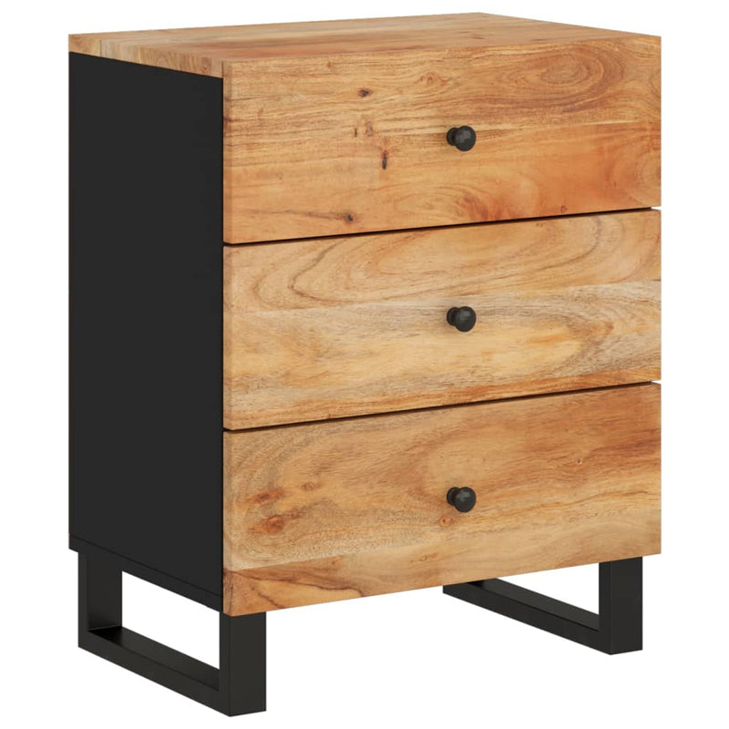 Nachtkastje 50x33x62 cm massief acaciahout en bewerkt hout MeubelReus