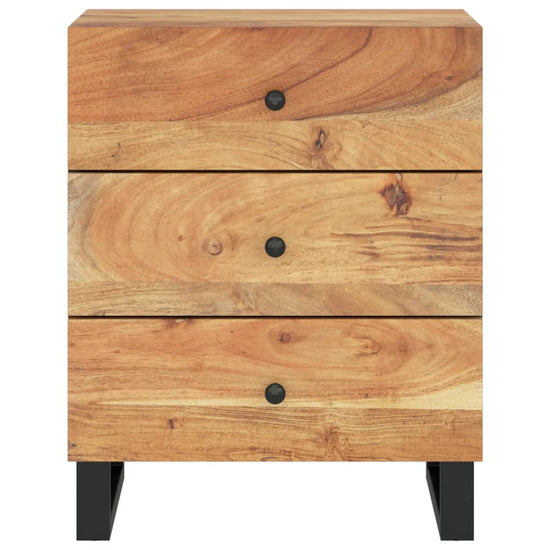 Nachtkastje 50x33x62 cm massief acaciahout en bewerkt hout MeubelReus