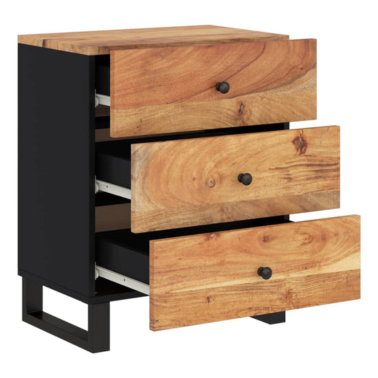 Nachtkastje 50x33x62 cm massief acaciahout en bewerkt hout MeubelReus