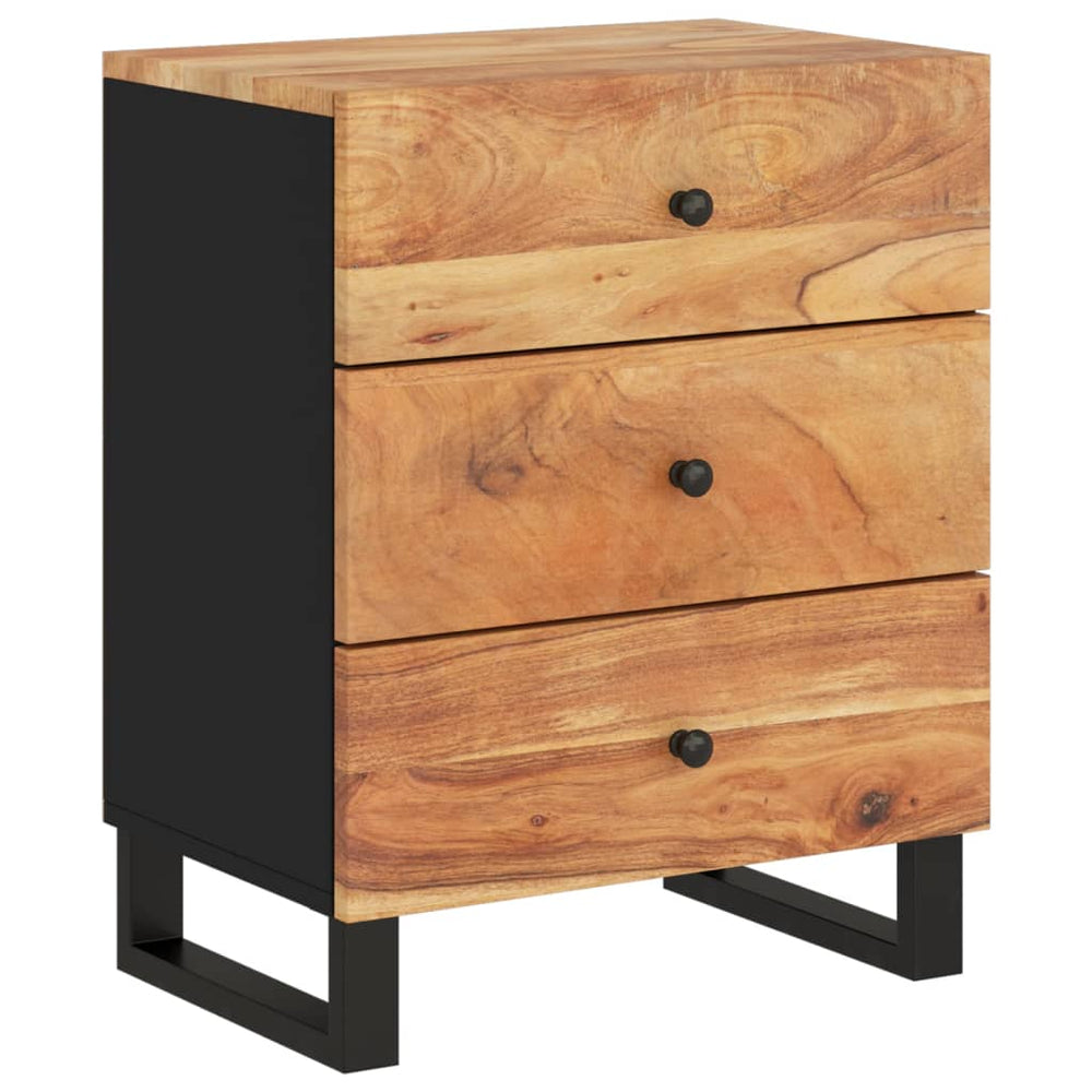 Nachtkastje 50x33x62 cm massief acaciahout en bewerkt hout MeubelReus