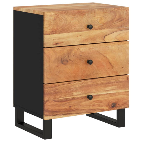 Nachtkastje 50x33x62 cm massief acaciahout en bewerkt hout MeubelReus