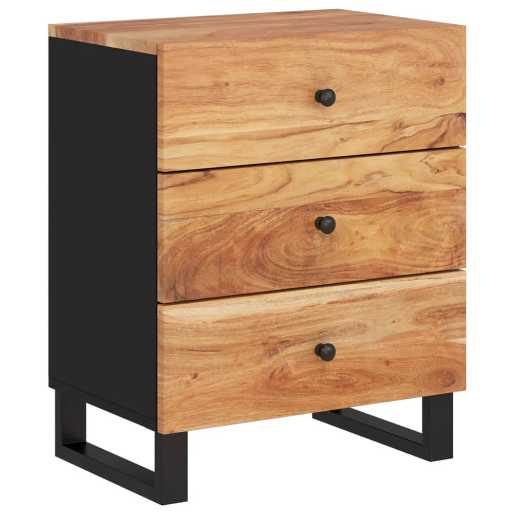 Nachtkastje 50x33x62 cm massief acaciahout en bewerkt hout MeubelReus