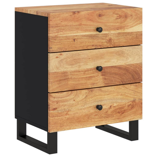 Nachtkastje 50x33x62 cm massief acaciahout en bewerkt hout MeubelReus
