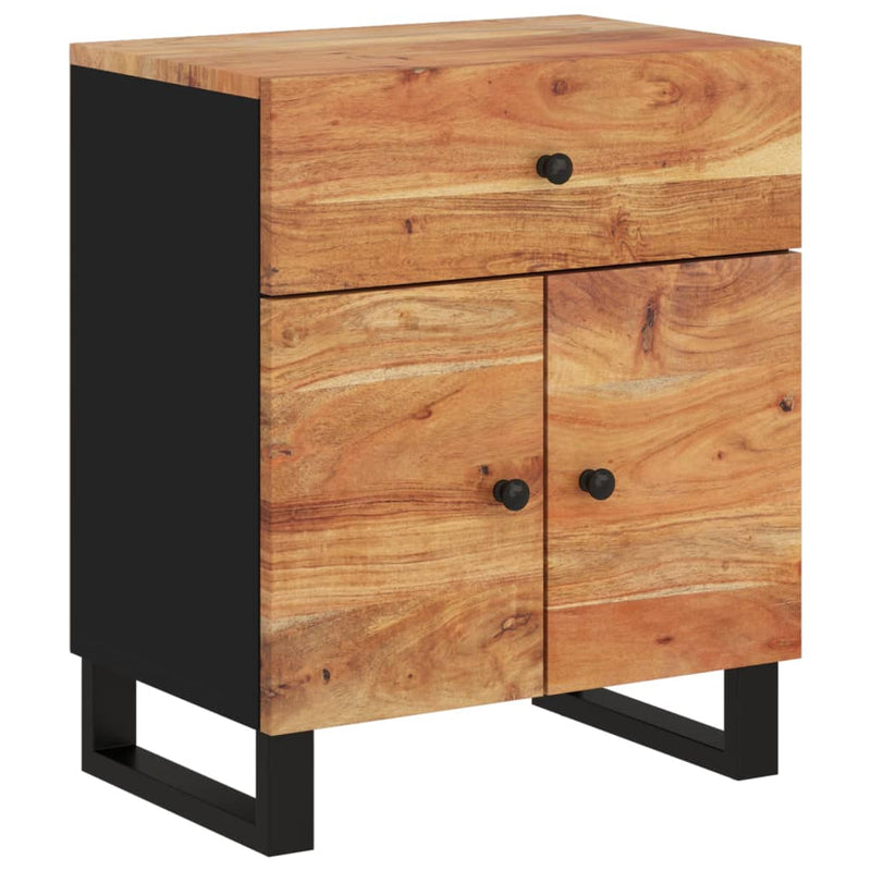 Nachtkastje 50x33x60 cm massief acaciahout en bewerkt hout MeubelReus