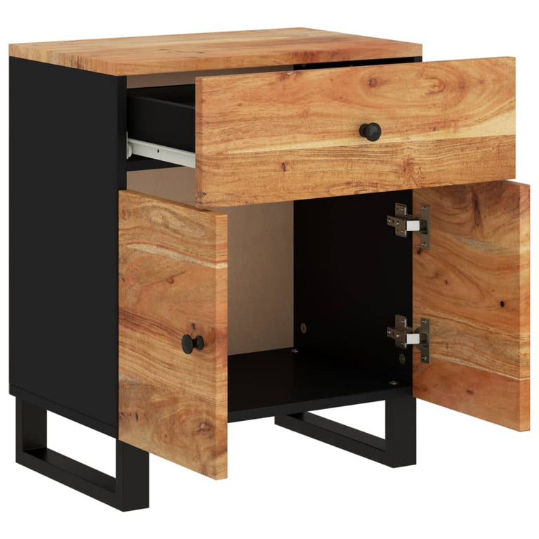 Nachtkastje 50x33x60 cm massief acaciahout en bewerkt hout MeubelReus